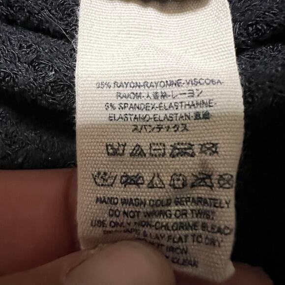 Free People Shirt Womens Large Tunic Thermal Black - Picture 5 of 8